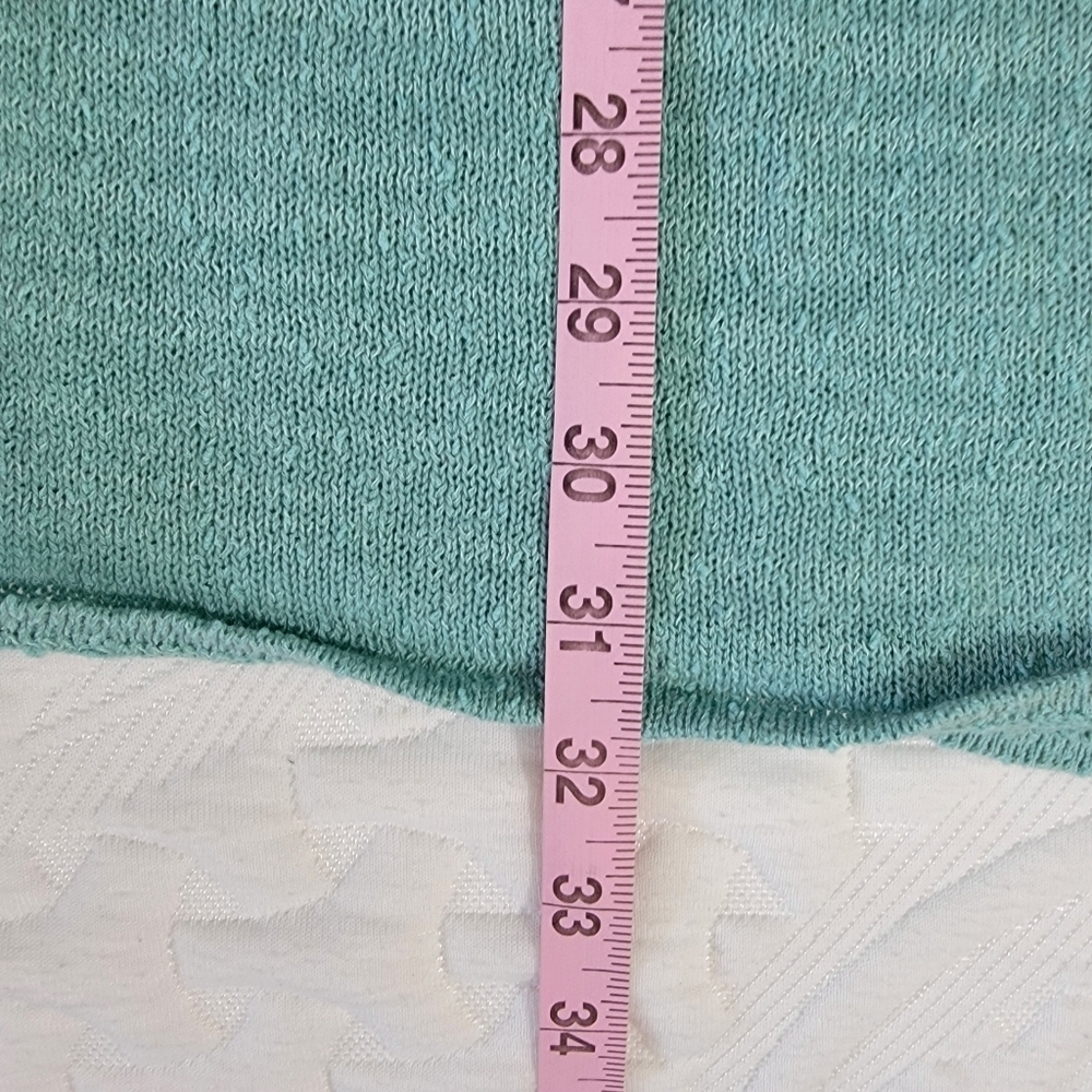 NWT Curio Teal Lightweight Knit Deep V Neck Sleeveless Metallic Thread Top Small - Picture 13 of 13